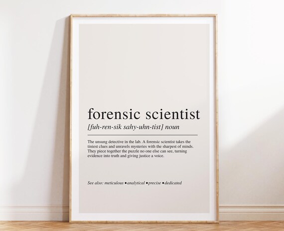 Forensic Scientist Definition Dictionary Style Noun Poster Crime Lab Gift