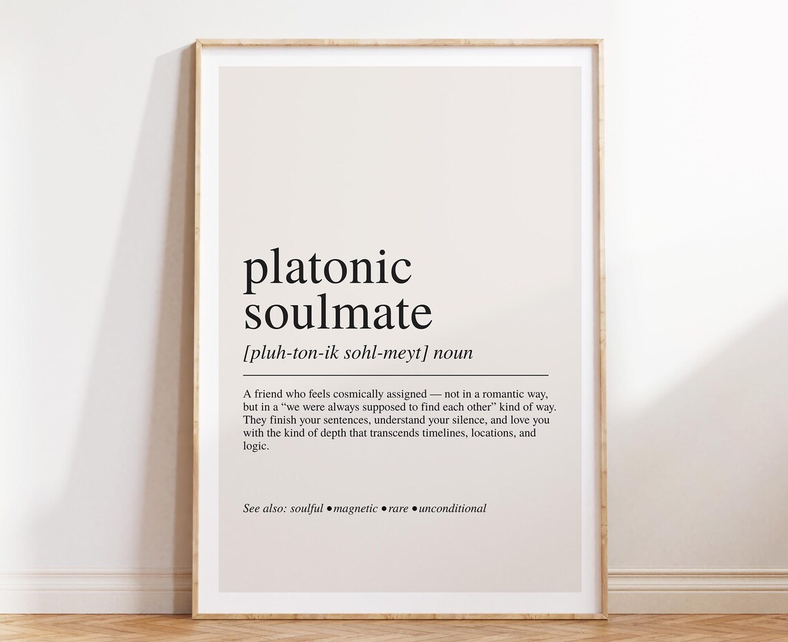 Platonic Soulmate Definition Typography Art Print