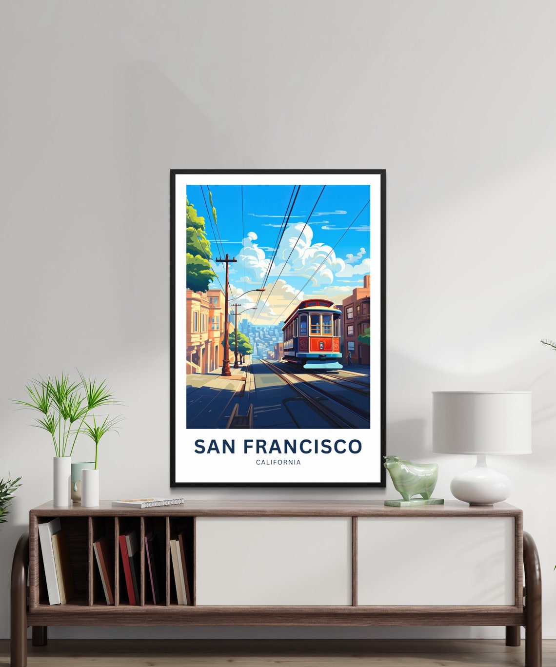 San Francisco California Cable Car Historic Street Scene Poster - Image 3