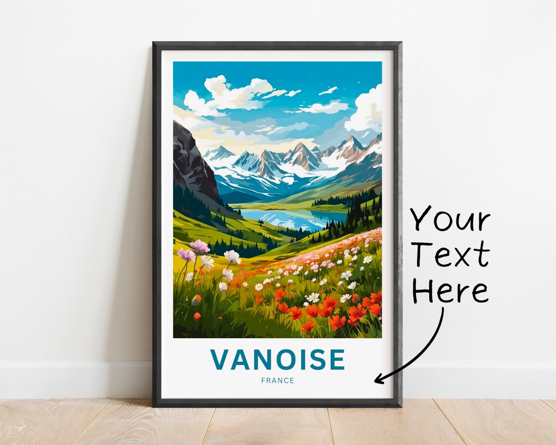 Vanoise France Wildflower Hillside Personalized Travel Poster
