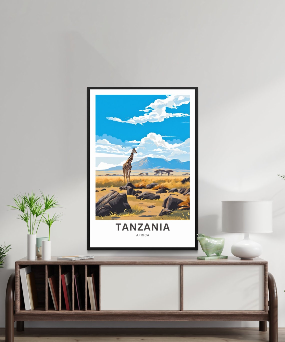 Personalized Tanzania Travel Print Tanzania Poster Ngorongoro Wall Art Framed Present Gift Africa Present - Image 2