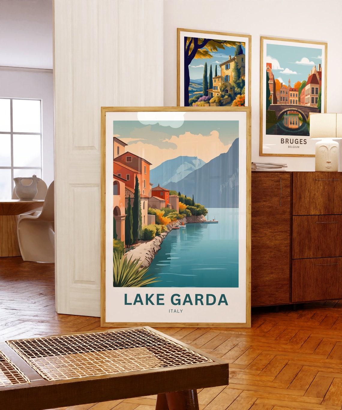 Lake Garda Italy Lakeside Village Cypress Mountains Timeless Poster - Image 5