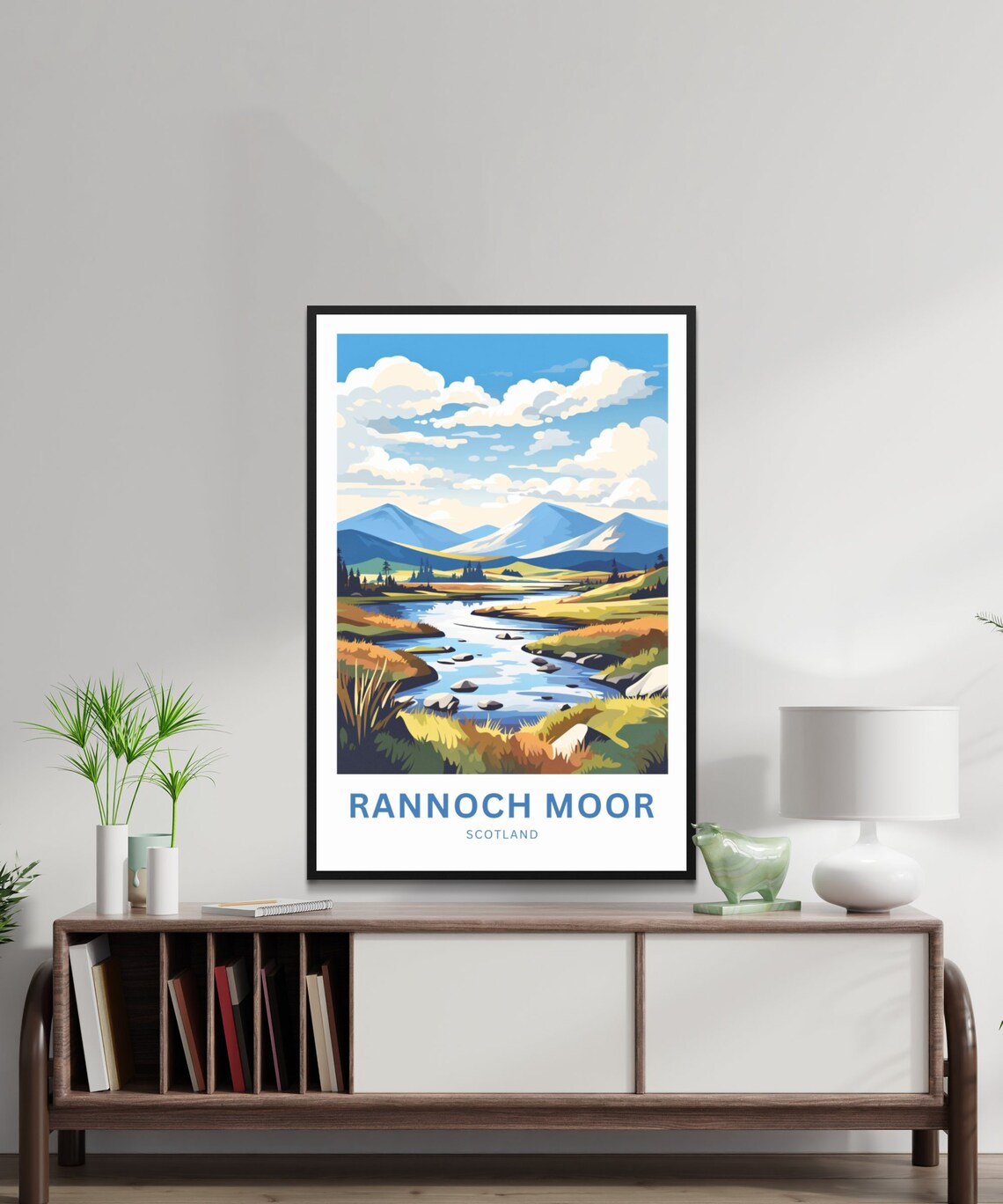 Rannoch Moor Scotland Highland River Mountain Scenic View Poster - Image 3