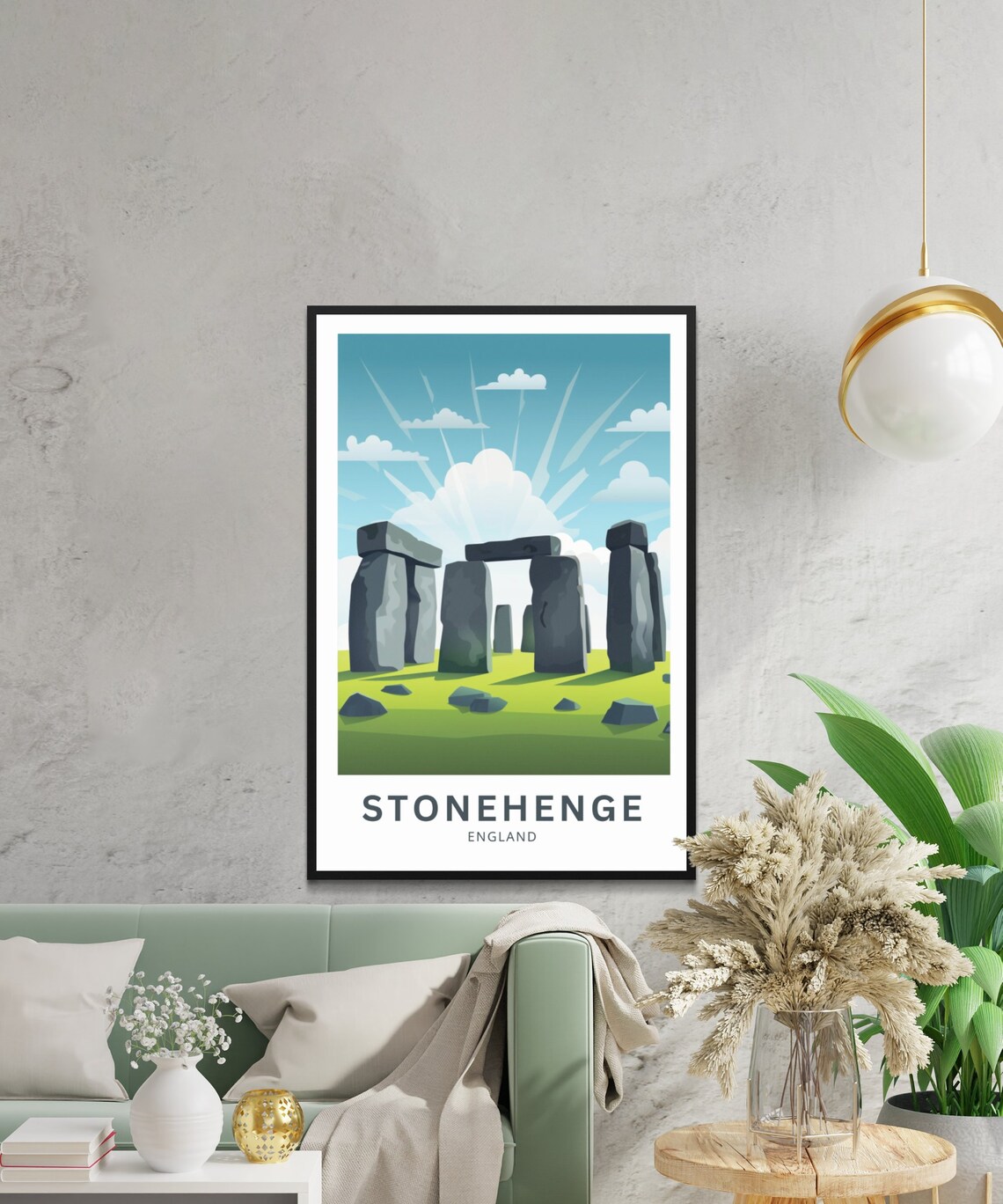 Stonehenge England Ancient Stone Circle Vintage Travel Poster - Image 3