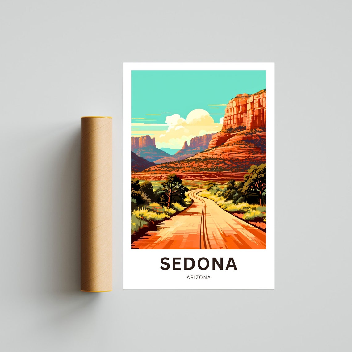 Sedona Arizona Desert Butte Road Scenic Personalized Travel Poster - Image 4