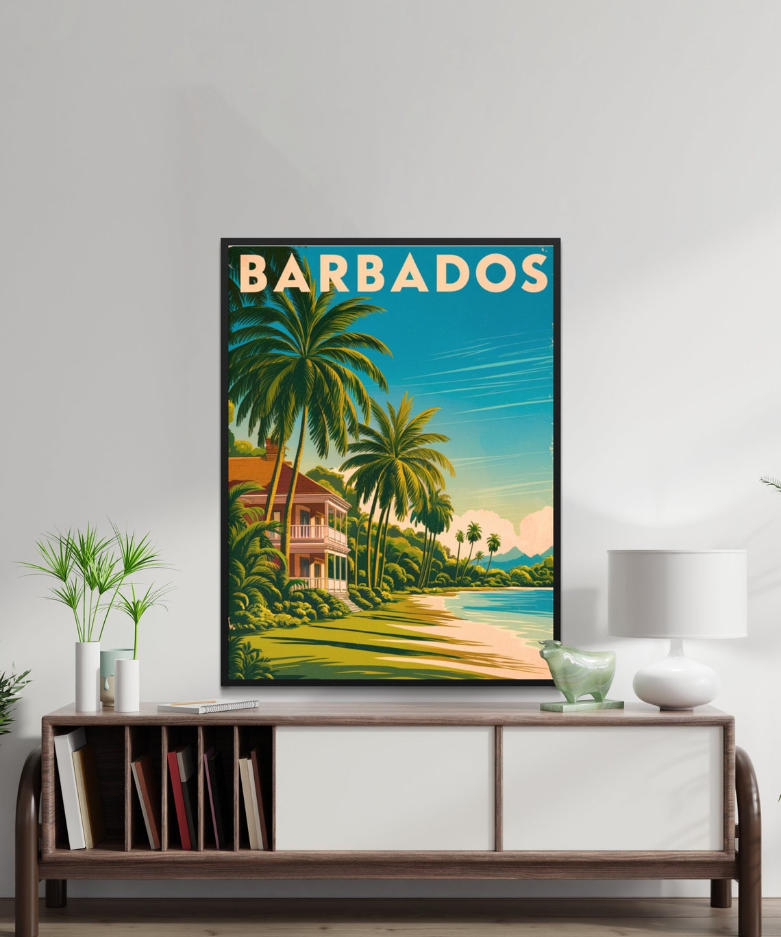 Barbados Vintage Travel Poster Barbados Print Caribbean Wall Art Framed Gift Caribbean Present - Image 2