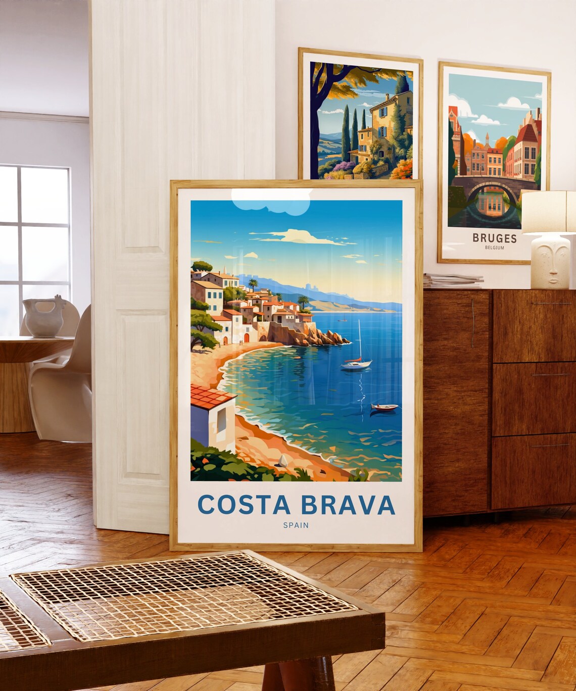 Costa Brava Spain Fishing Village Cove Turquoise Bay Scene Poster - Image 5