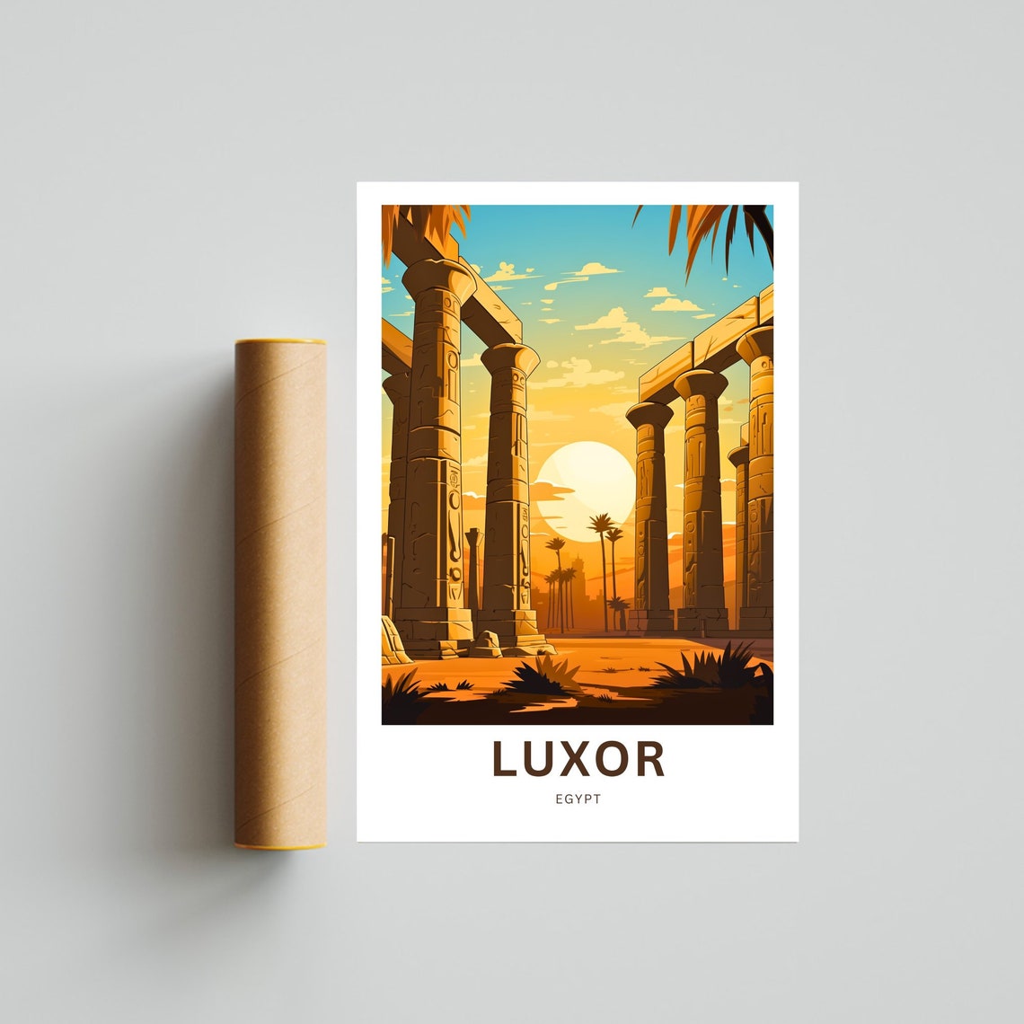Luxor Travel Print Luxor Poster Egypt Wall Art Framed Present Gift Egypt Present Egypt Decor Custom Text Personalized - Image 4