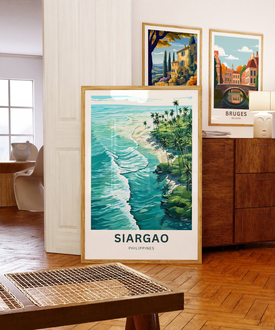 Siargao Turquoise Wave Palm Aerial Coastline Philippines Poster - Image 5