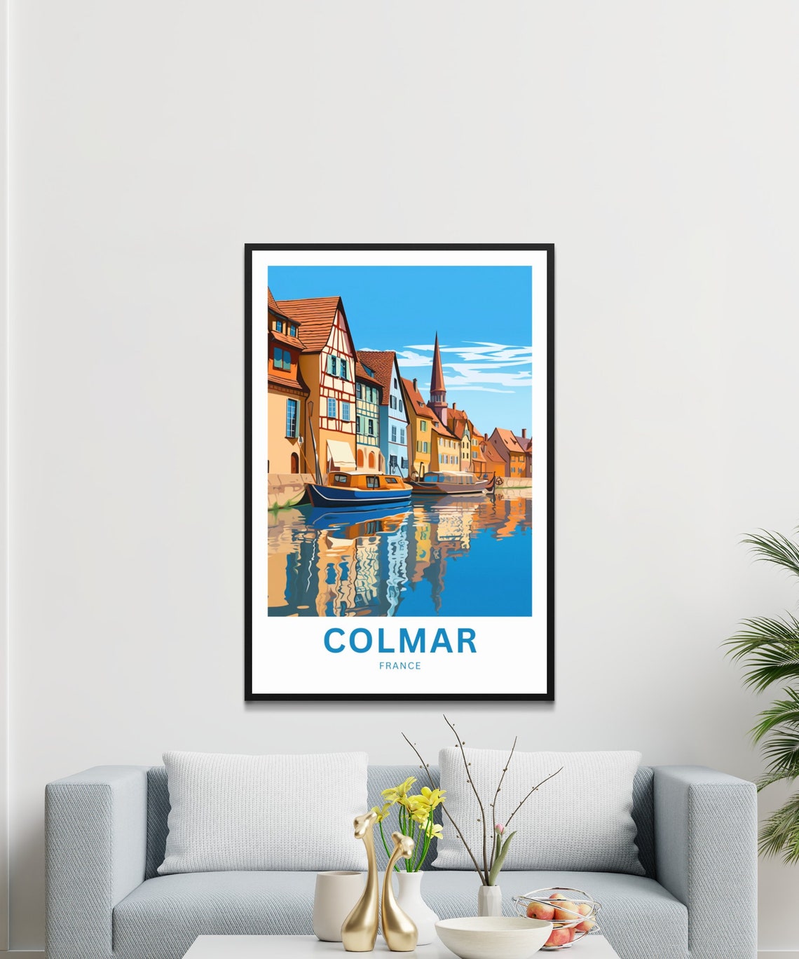 Colmar France Little Venice Quay Colorful Houses Reflection Poster - Image 3