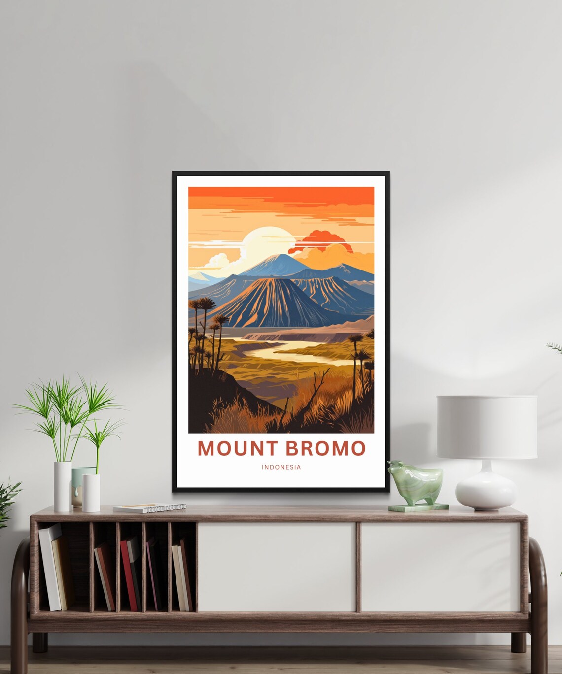 Mount Bromo Indonesia Sunrise Volcano Caldera Landscape Travel Poster - Image 2
