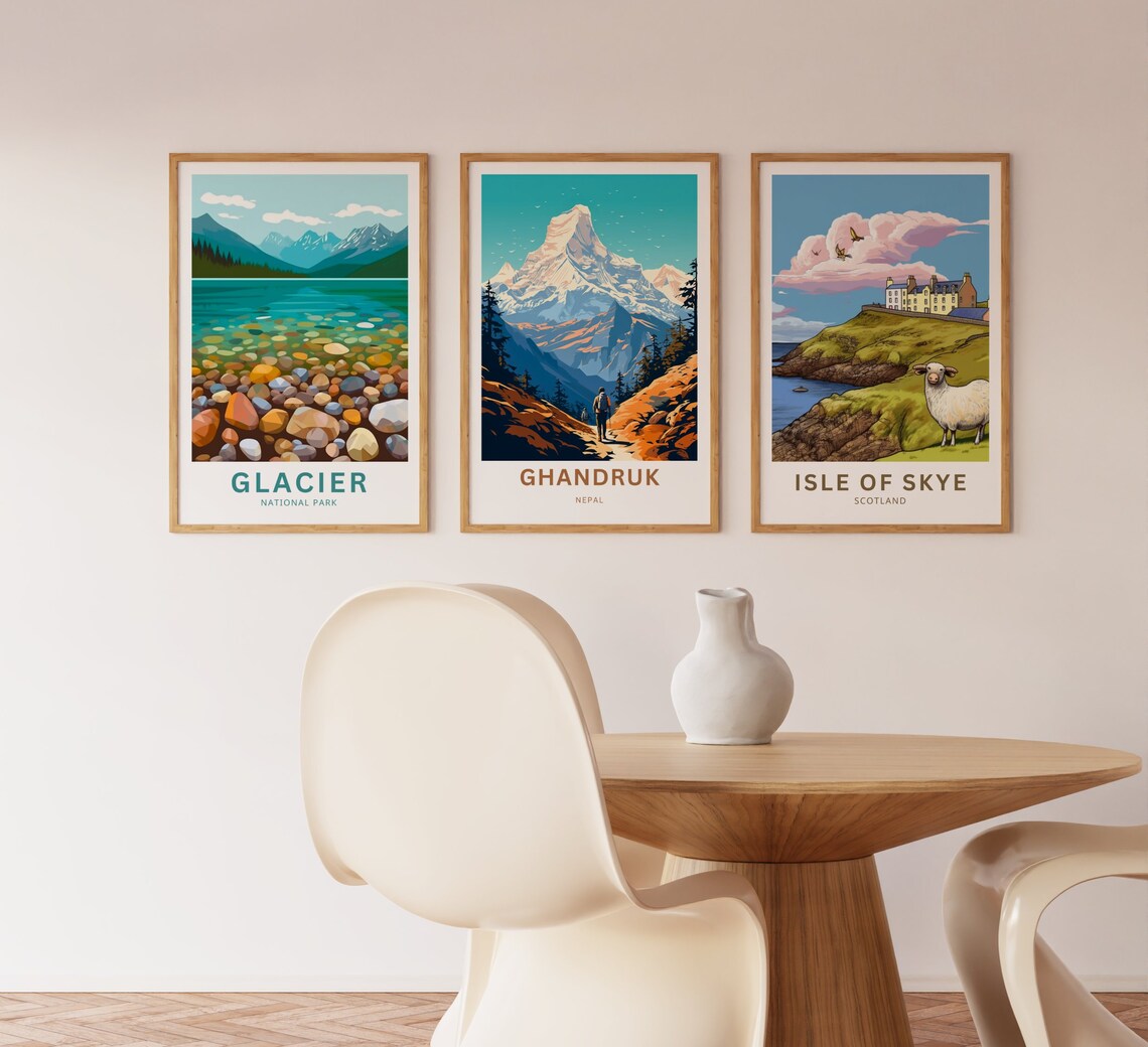 Ghandruk Nepal Himalayan Trekking Snowy Peak Mountain Poster - Image 3