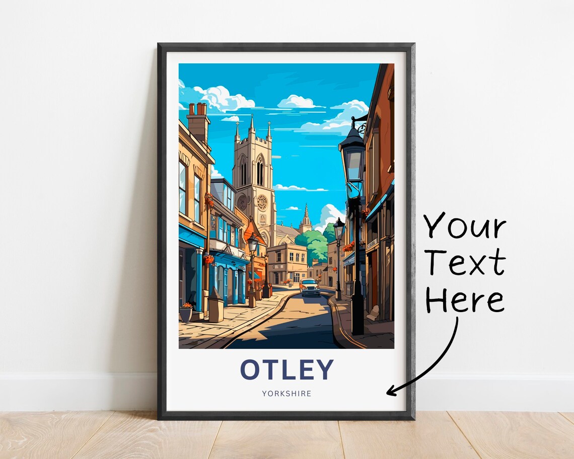Otley Yorkshire Historic Church Street Personalized Travel Poster