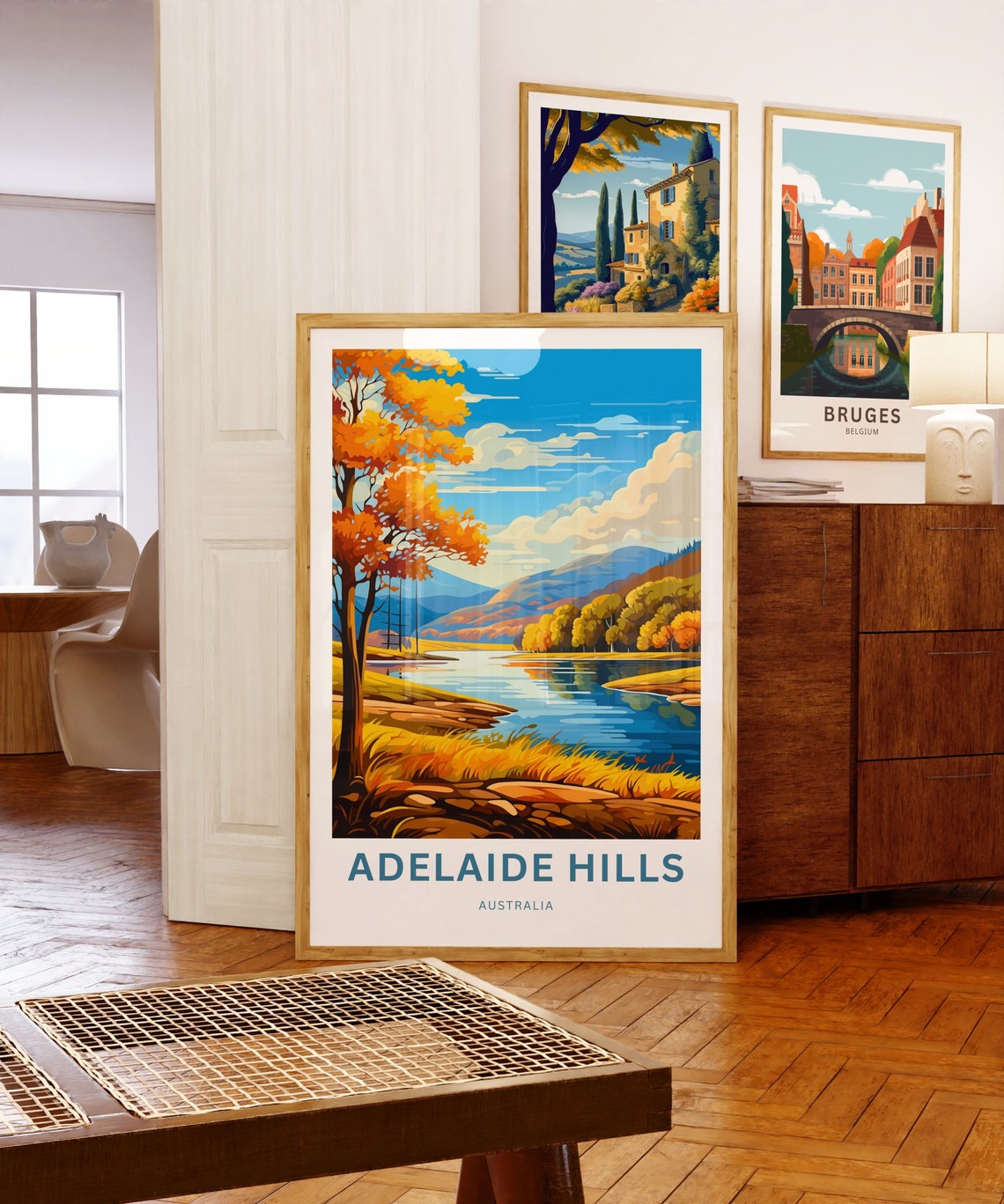 Personalized Adelaide Hills Australia Custom Text Travel Poster - Image 5