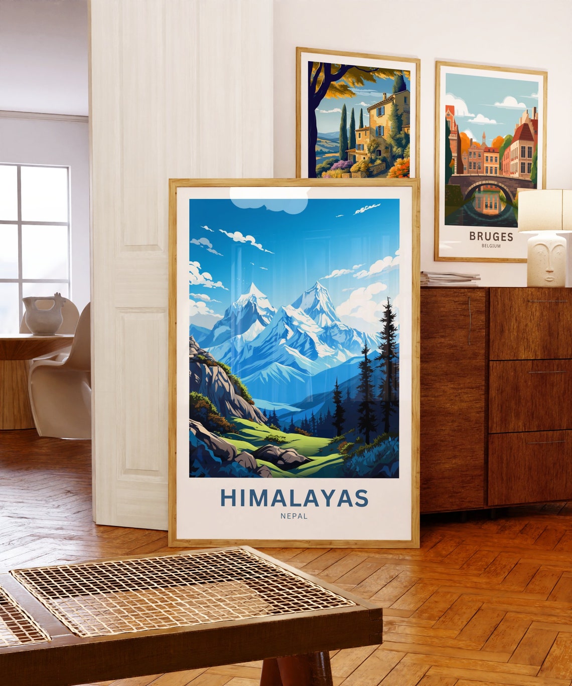 Himalayas Nepal Snow Capped Peaks Alpine Pine Forest Travel Poster - Image 5