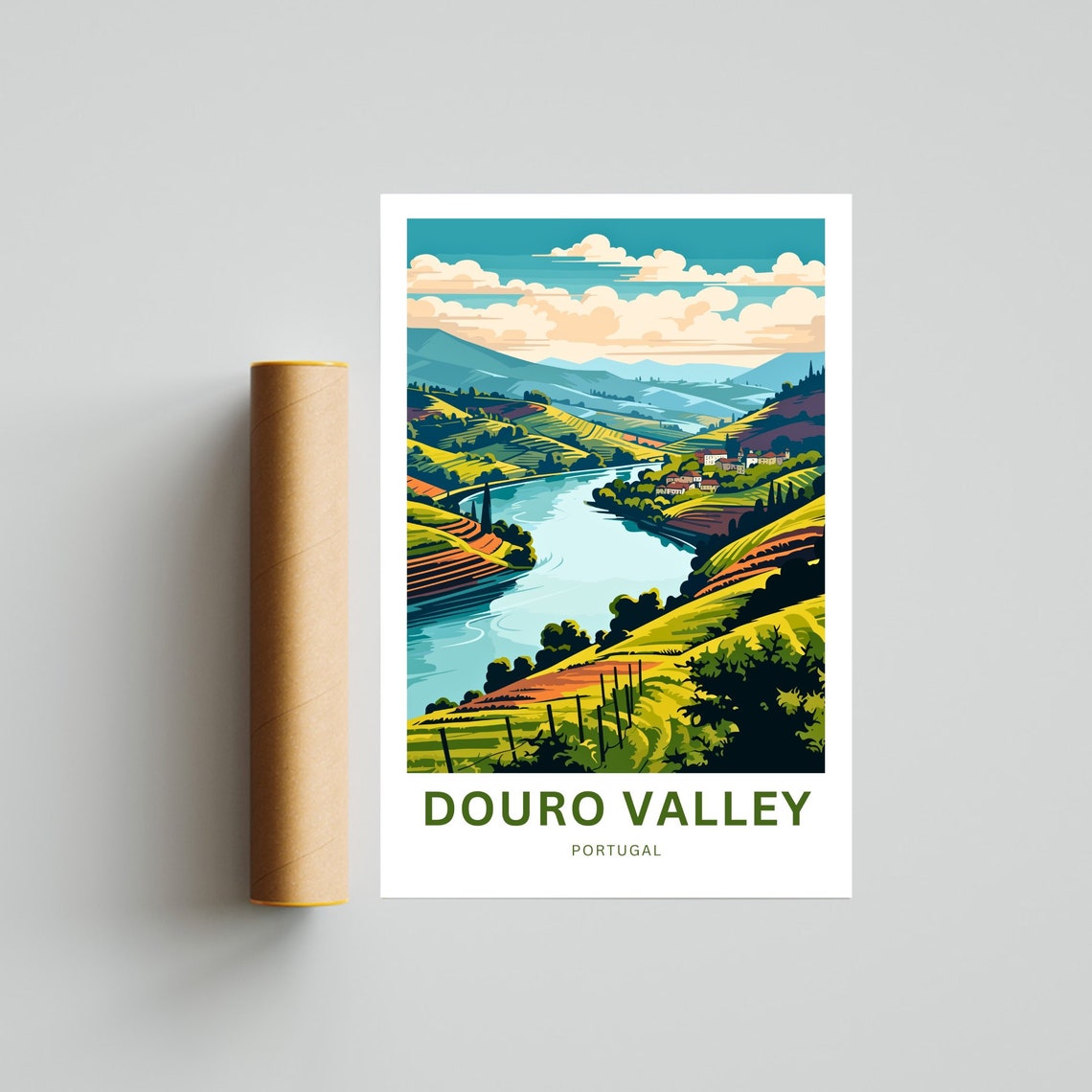 Douro Valley Portugal Winding River Terraced Hills Travel Poster - Image 4