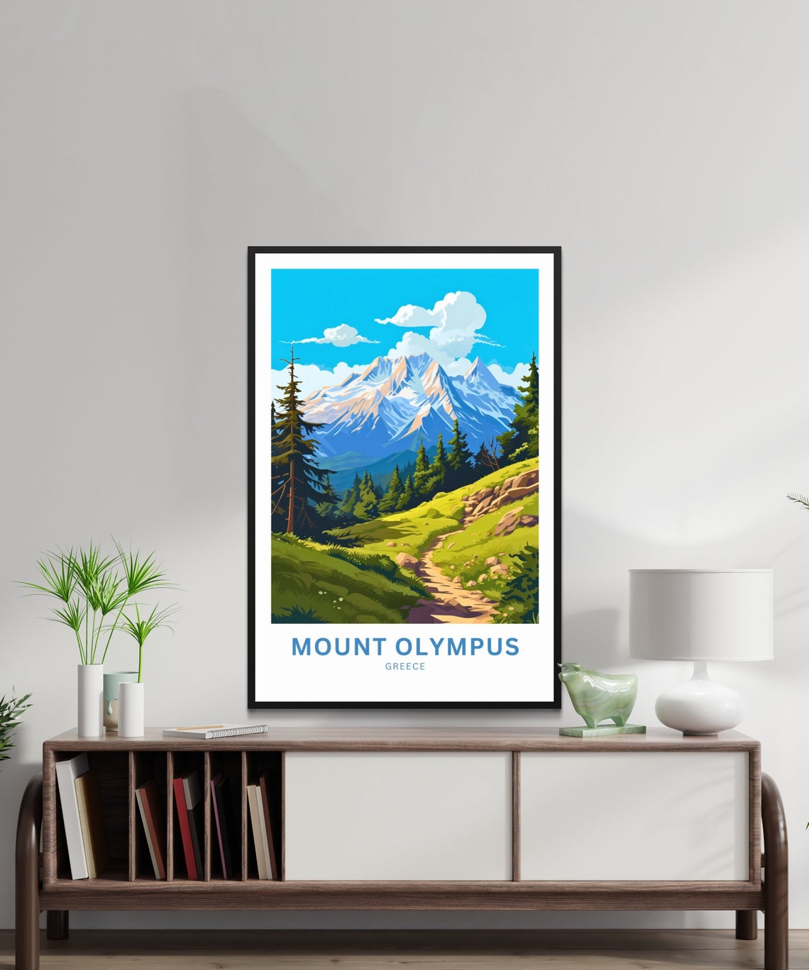 Personalized Mount Olympus Greece Snowy Peaks Valley Trail Poster - Image 3