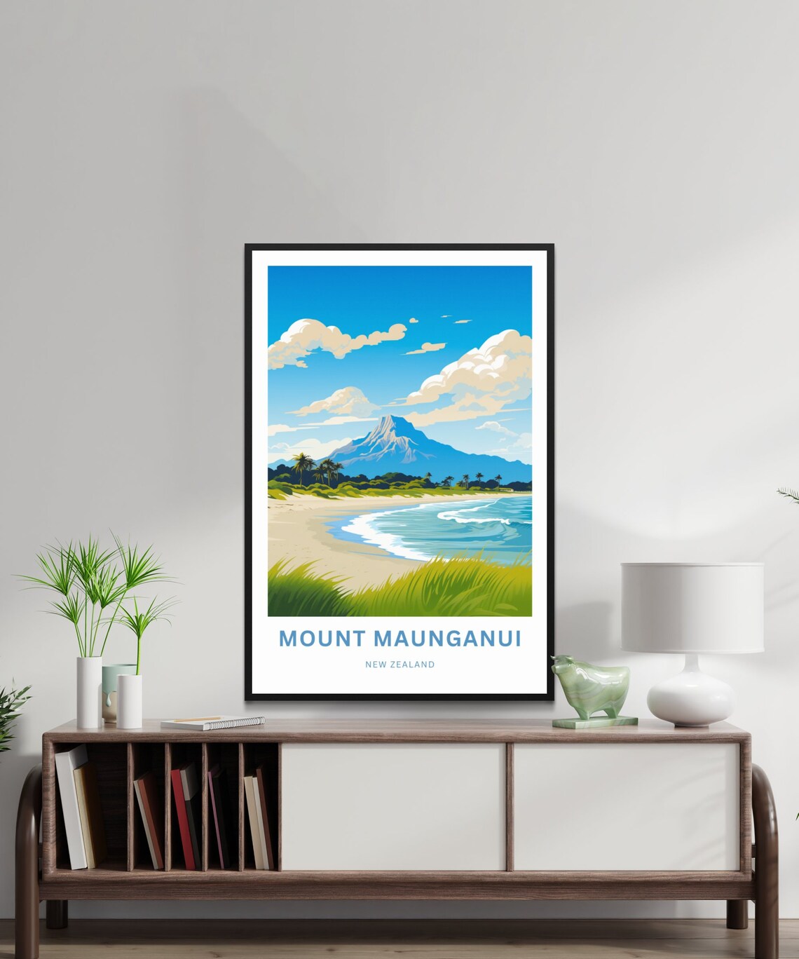 Mount Maunganui New Zealand Golden Beach Volcanic Peak Poster - Image 2