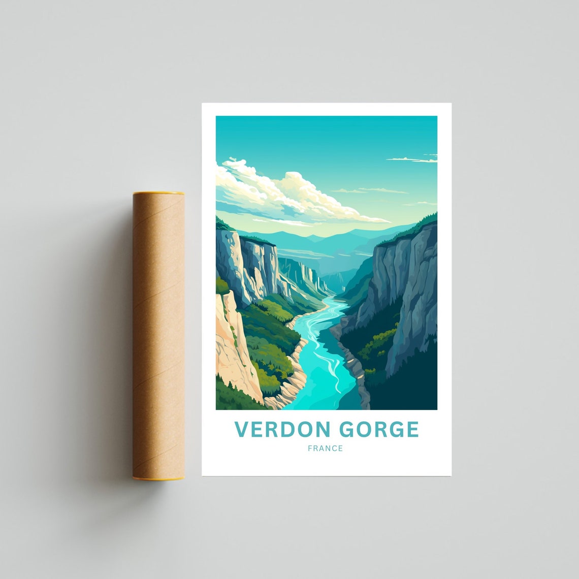 Verdon Gorge France Personalized Turquoise River Canyon Travel Poster - Image 4