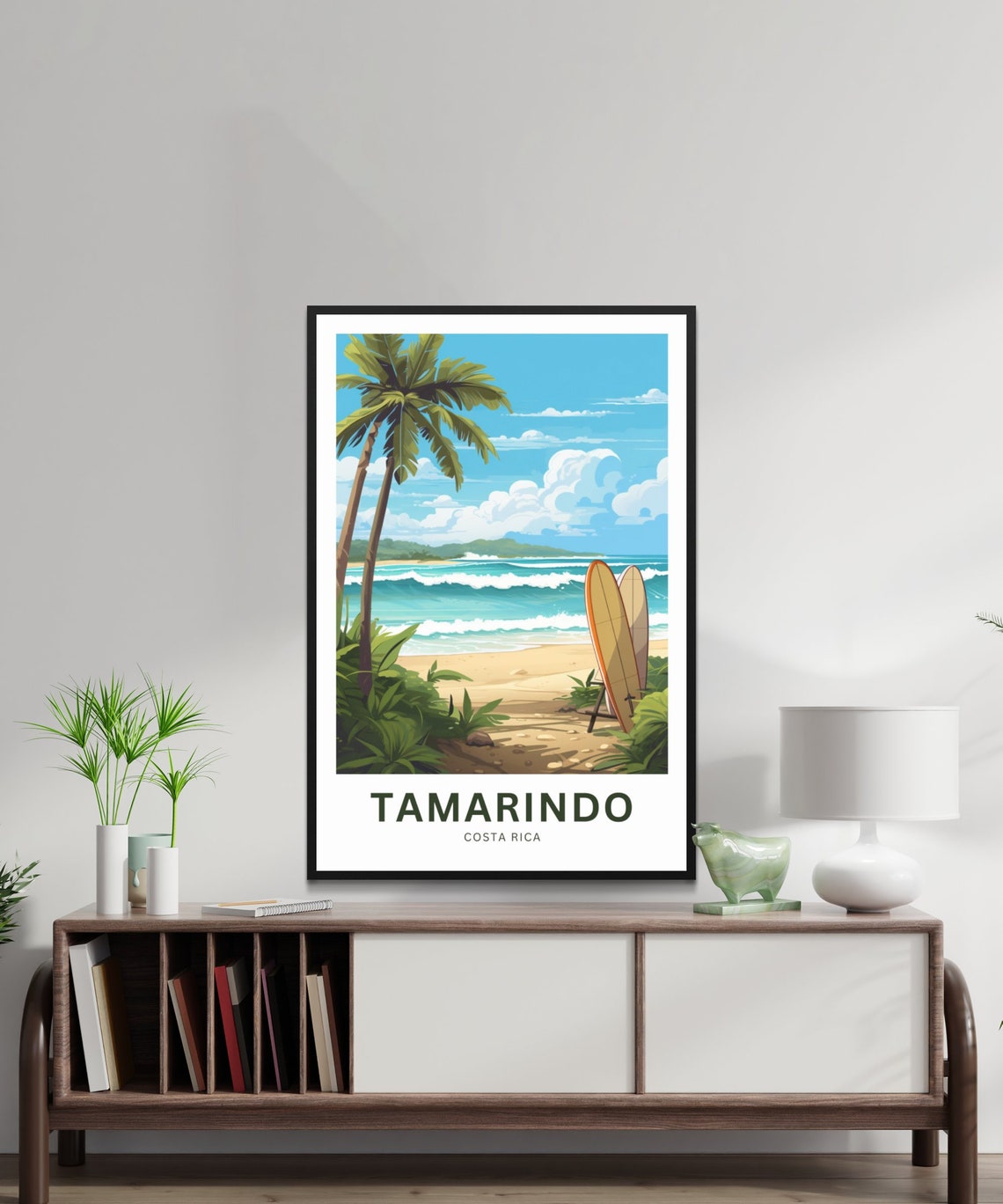 Tamarindo Costa Rica Surf Beach Palm Trees Personalized Poster - Image 2