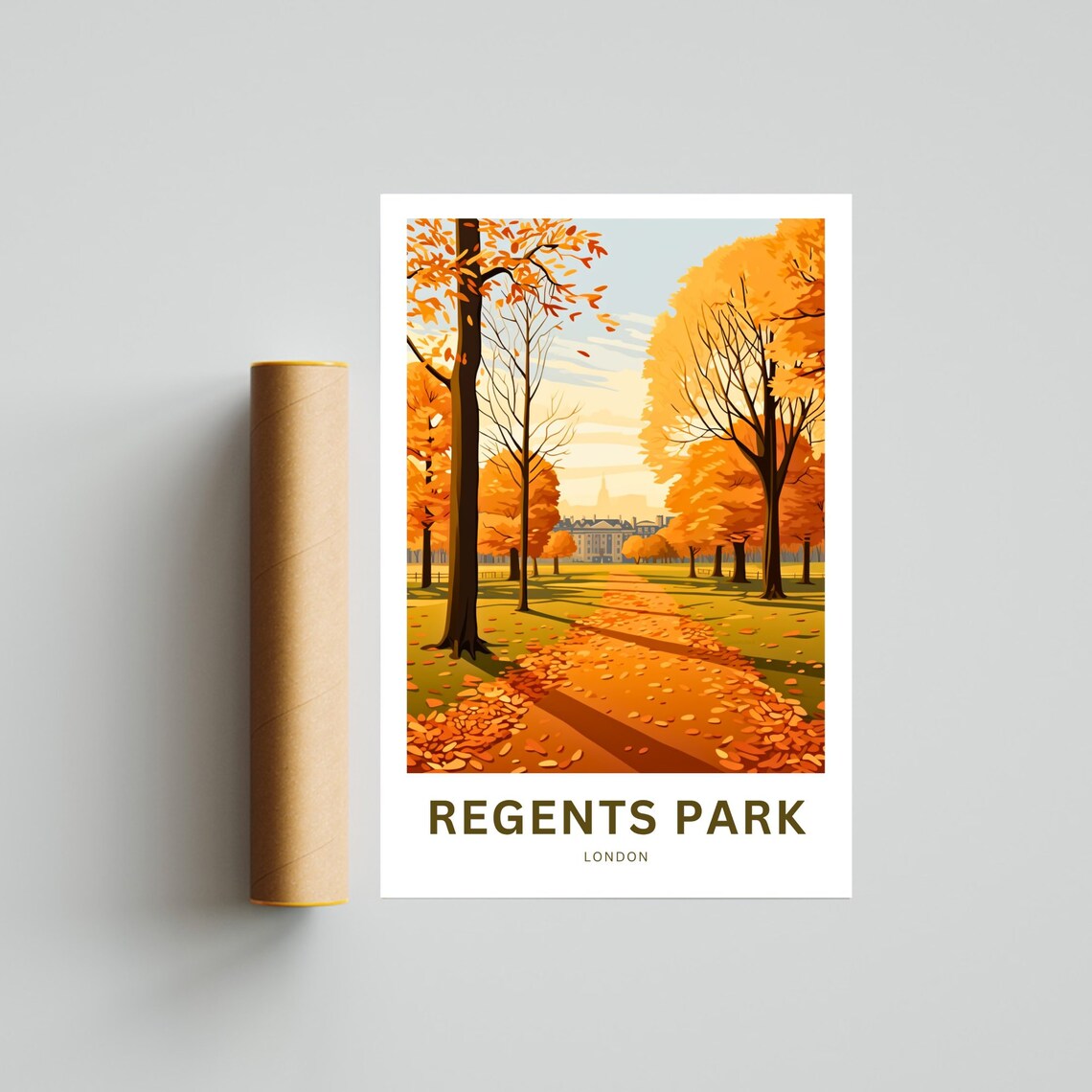 Personalized Regents Park London Golden Autumn Travel Poster - Image 4