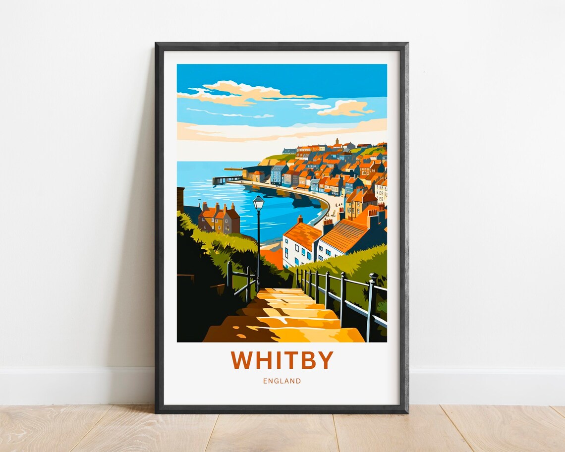 Whitby Travel Poster, England Place Print