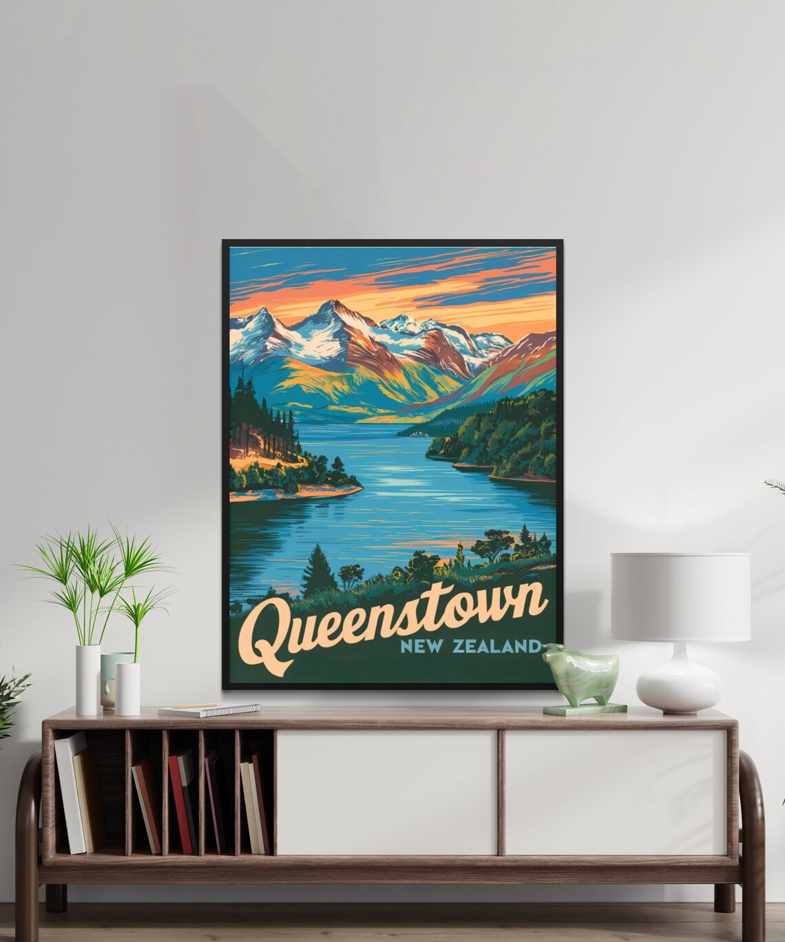 Queenstown Vintage Travel Poster, New Zealand Travel Poster - Image 3
