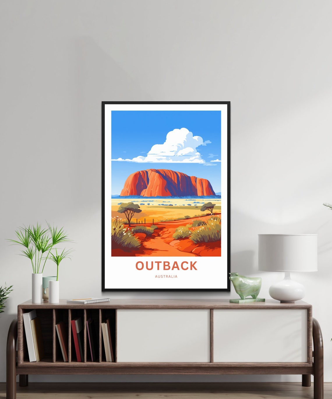 Australian Outback Uluru Red Rock Desert Sunset Travel Poster - Image 2