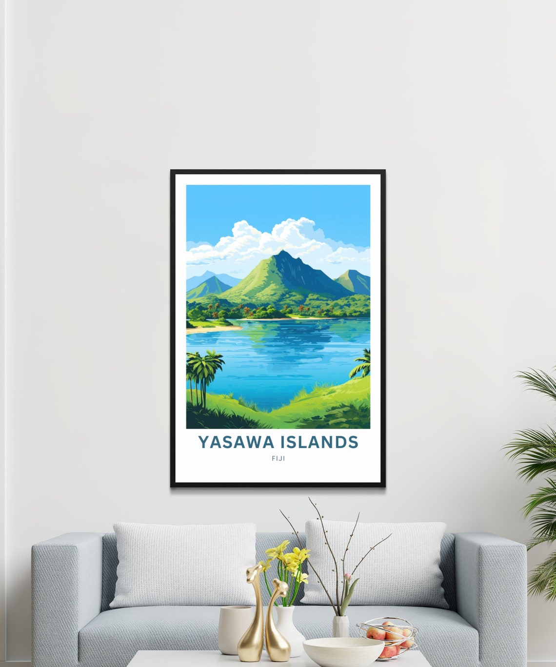 Personalized Yasawa Islands Fiji Tropical Custom Travel Poster - Image 3