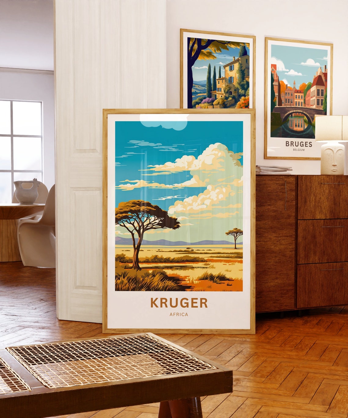 Kruger Africa Personalized Sunset Savanna Acacia Travel Poster - Image 5
