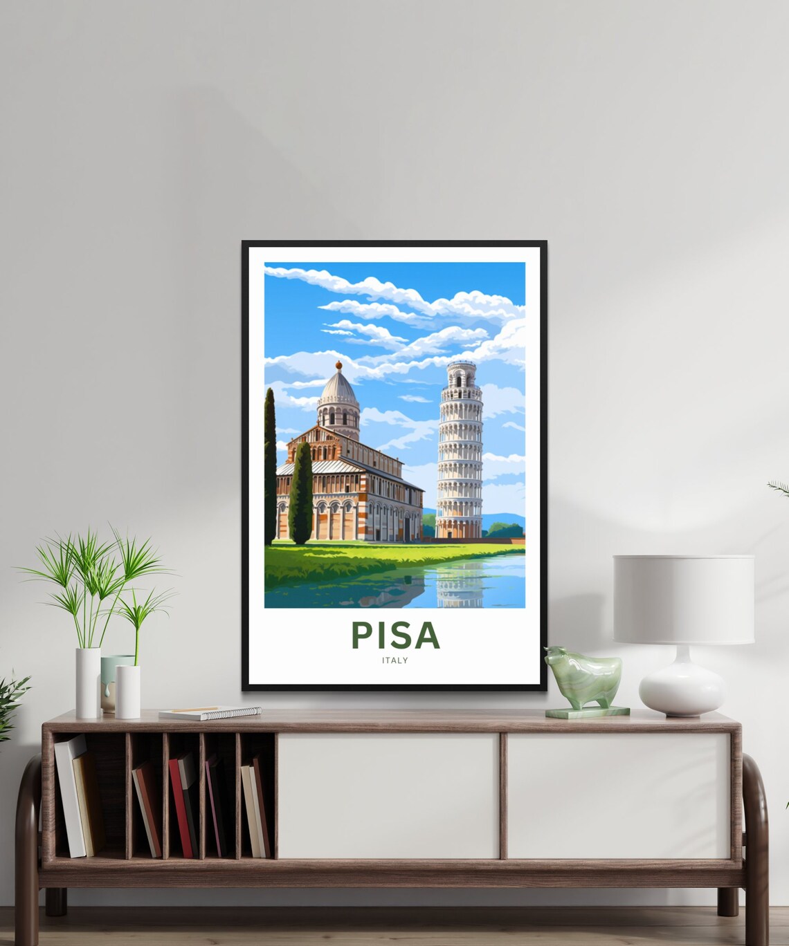 Personalized Pisa Italy Leaning Tower Landmark Travel Poster - Image 2