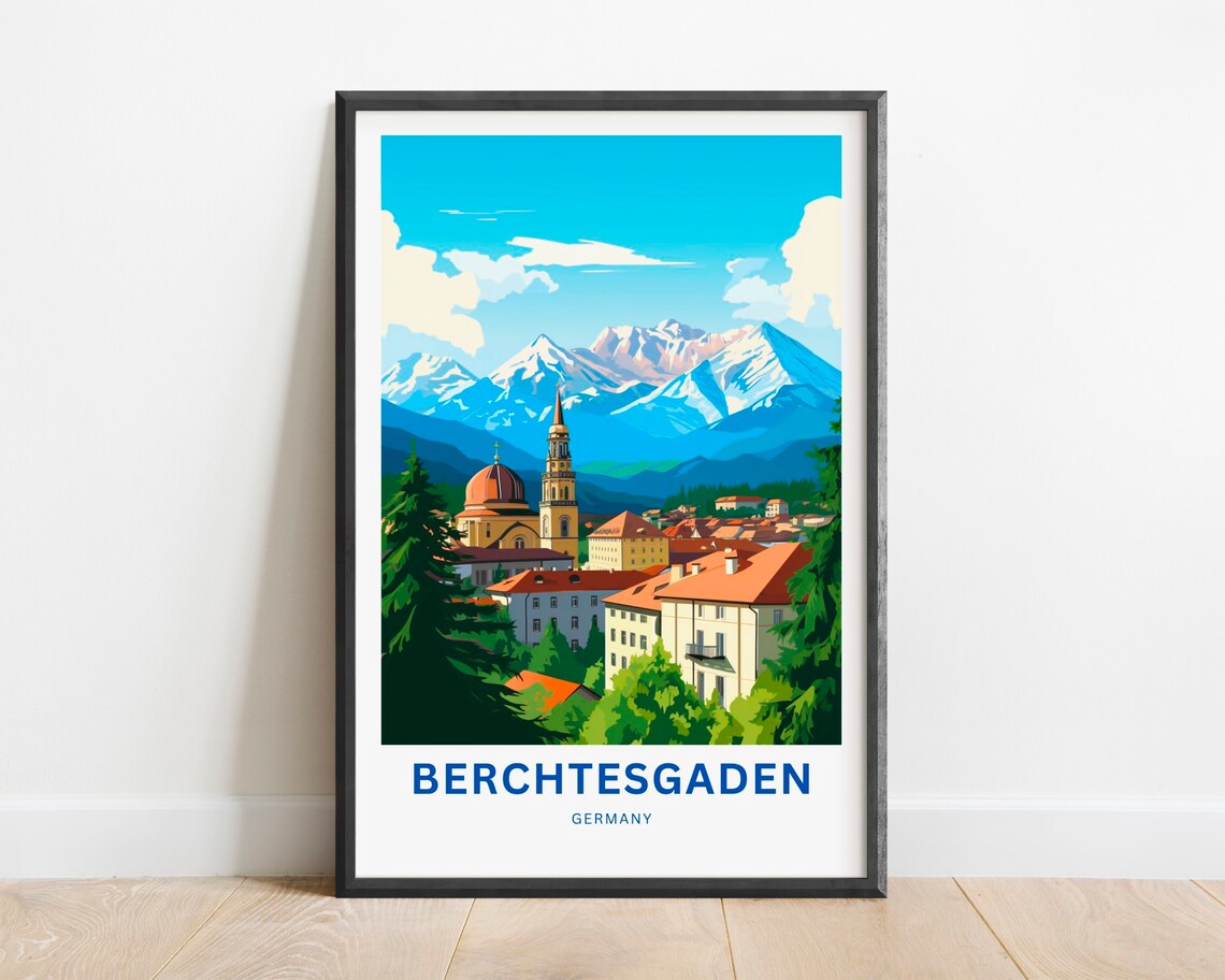 Berchtesgaden Travel Poster, Germany Place Print