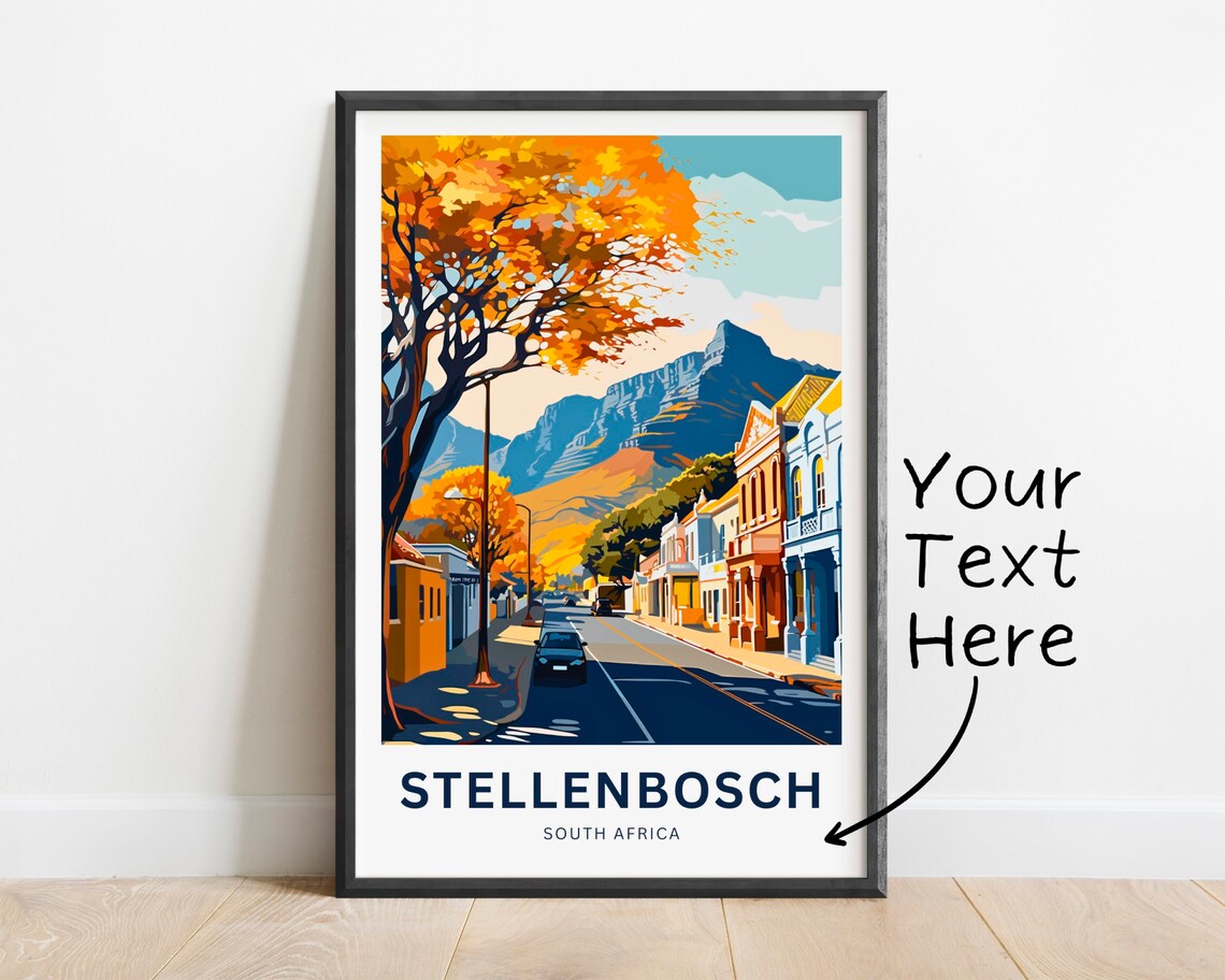 Personalized Stellenbosch South Africa Autumn Street Travel Poster