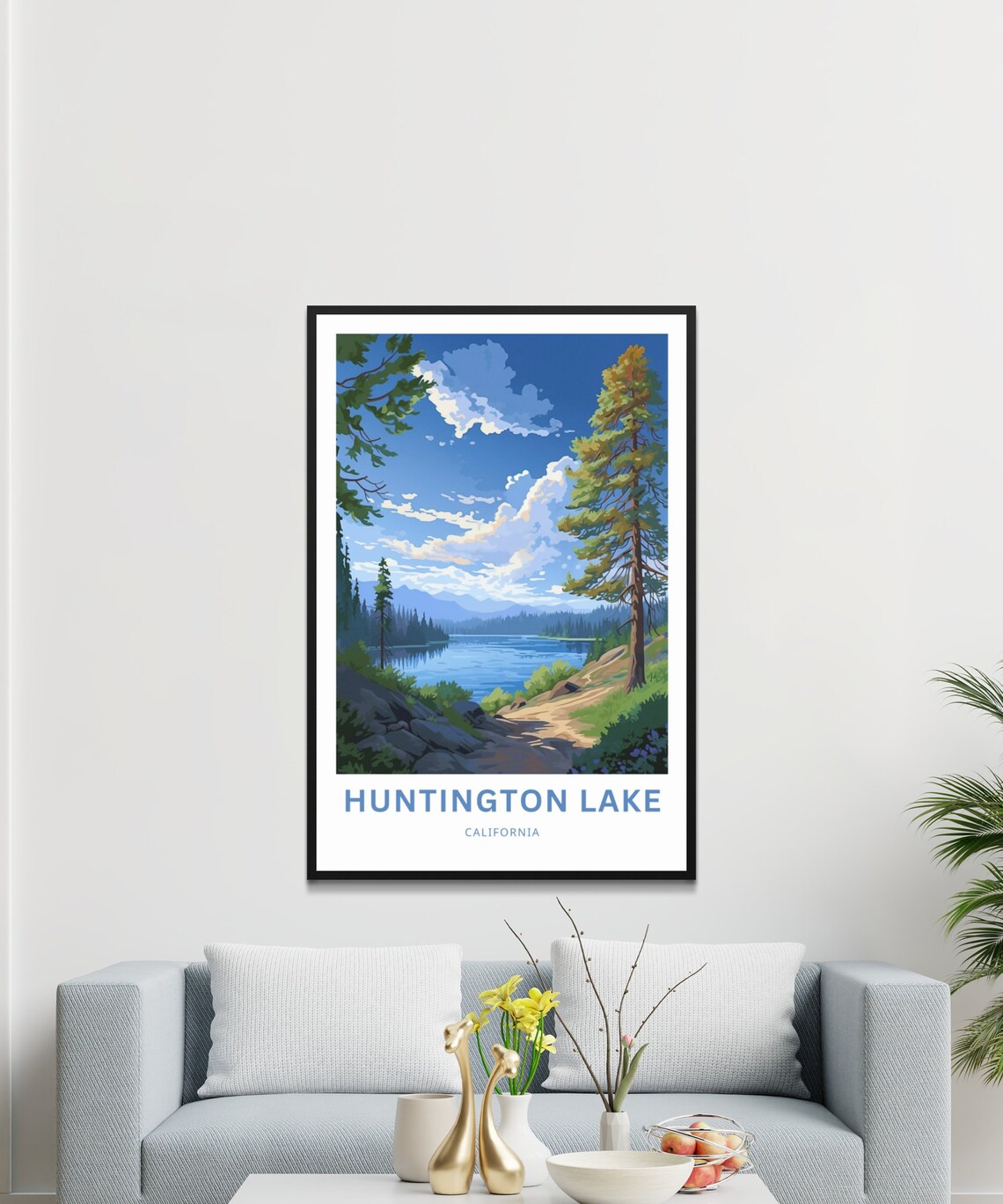 Huntington Lake California Sierra Nevada Forest Travel Poster - Image 3