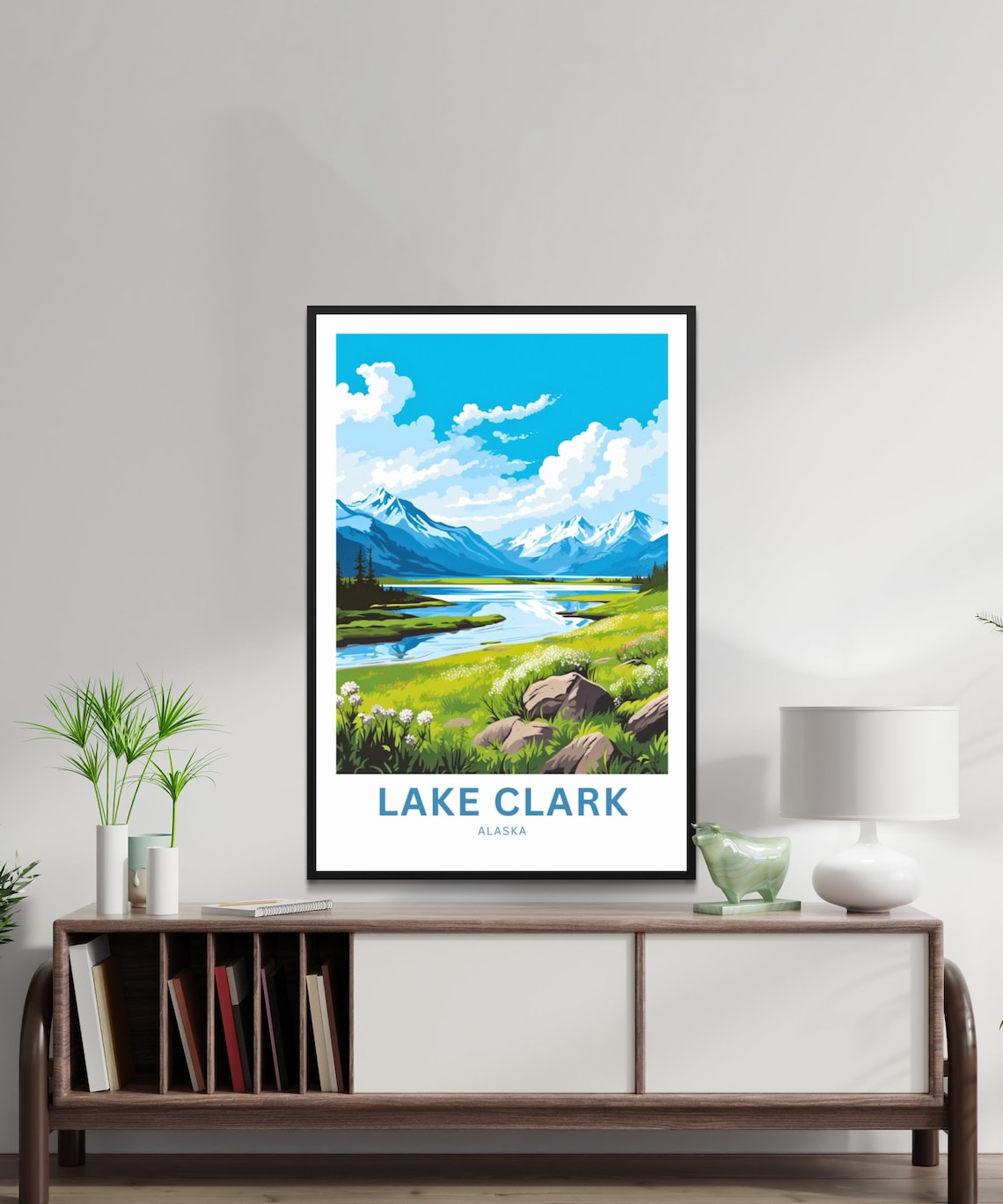 Lake Clark Alaska National Park Alpine Meadow Summer Wildflower Poster - Image 2