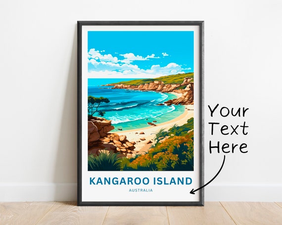 Personalized Kangaroo Island Travel Print Kangaroo Island Poster Australia Wall Art Framed Present Gift Australia Present