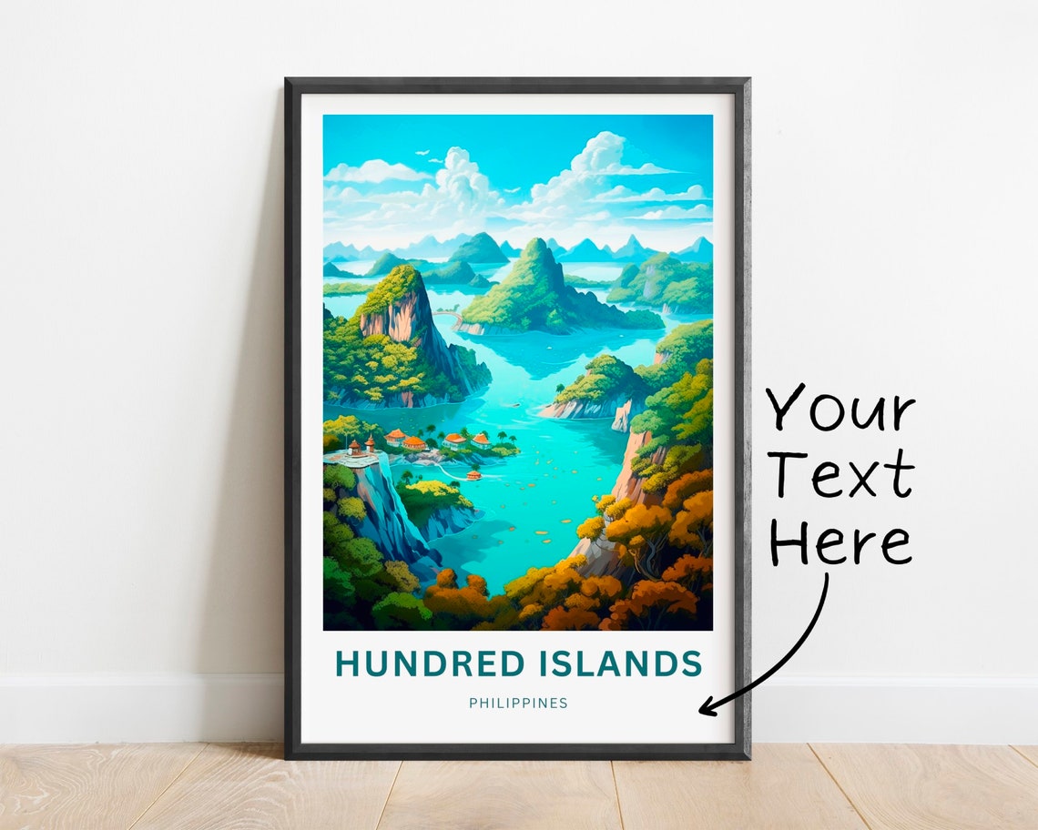 Personalized Hundred Islands Philippines Karst Seascape Travel Poster