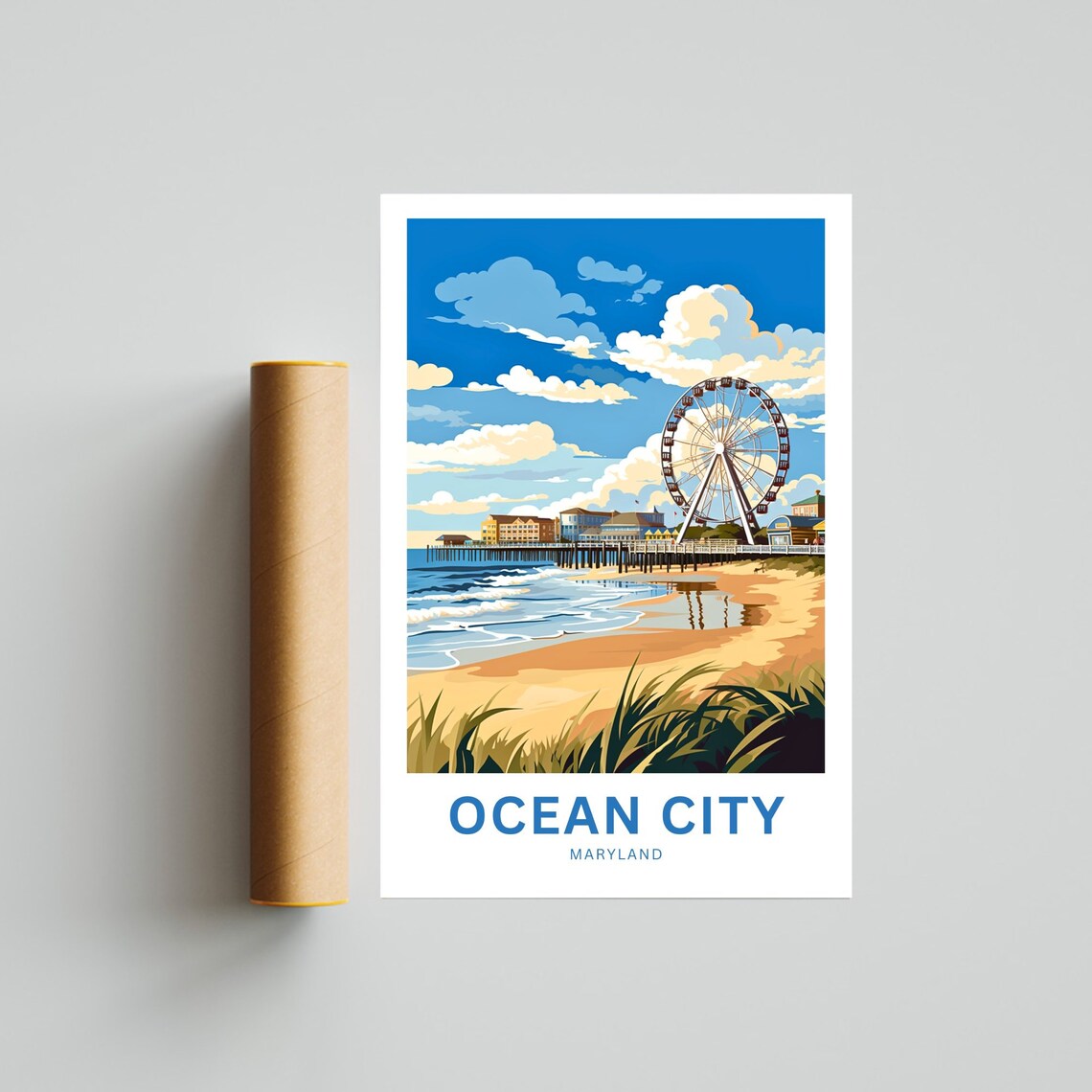 Ocean City Travel Poster, Maryland City Print - Image 4