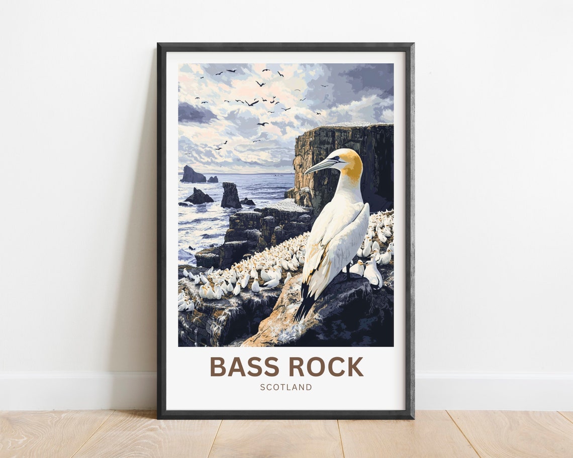 Personalized Bass Rock Scotland Gannet Colony Sea Cliff Poster - Image 2