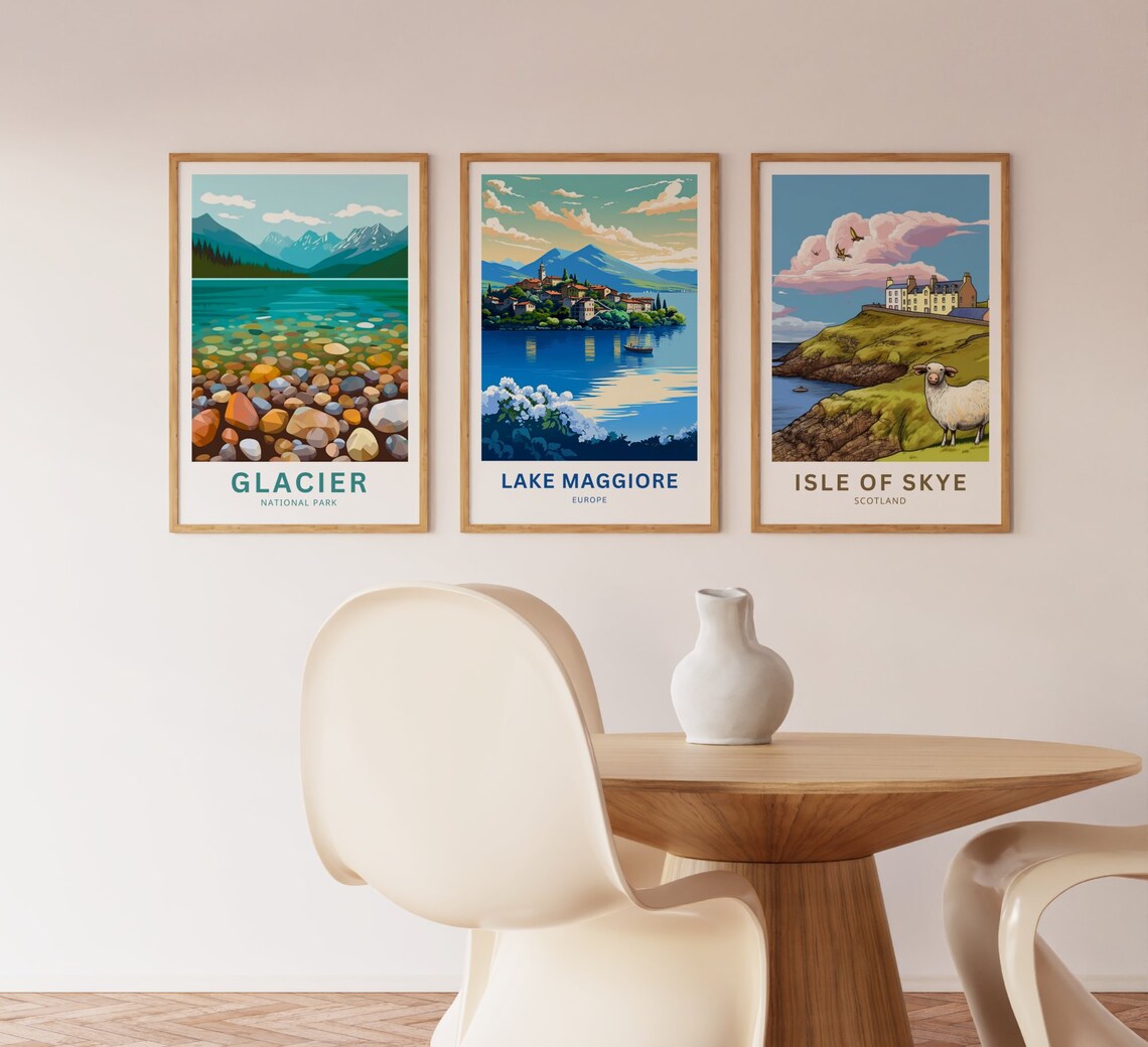 Lake Maggiore Europe Lakeside Village Vintage Travel Poster Artwork - Image 3