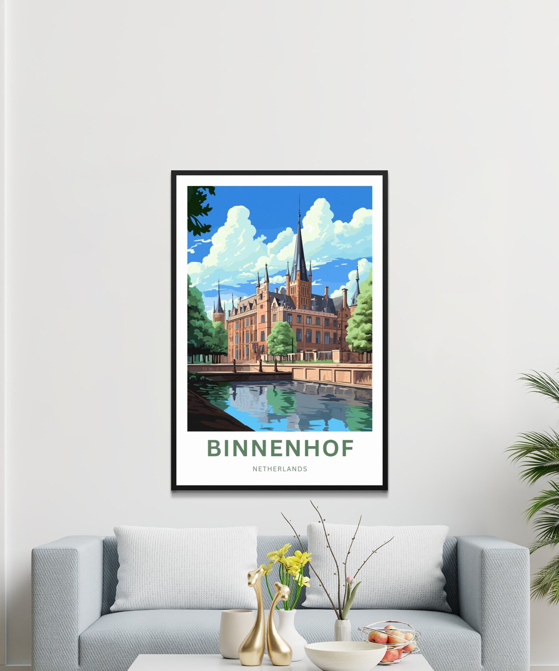 Binnenhof Netherlands Gothic Brick Buildings Canal View Poster - Image 3