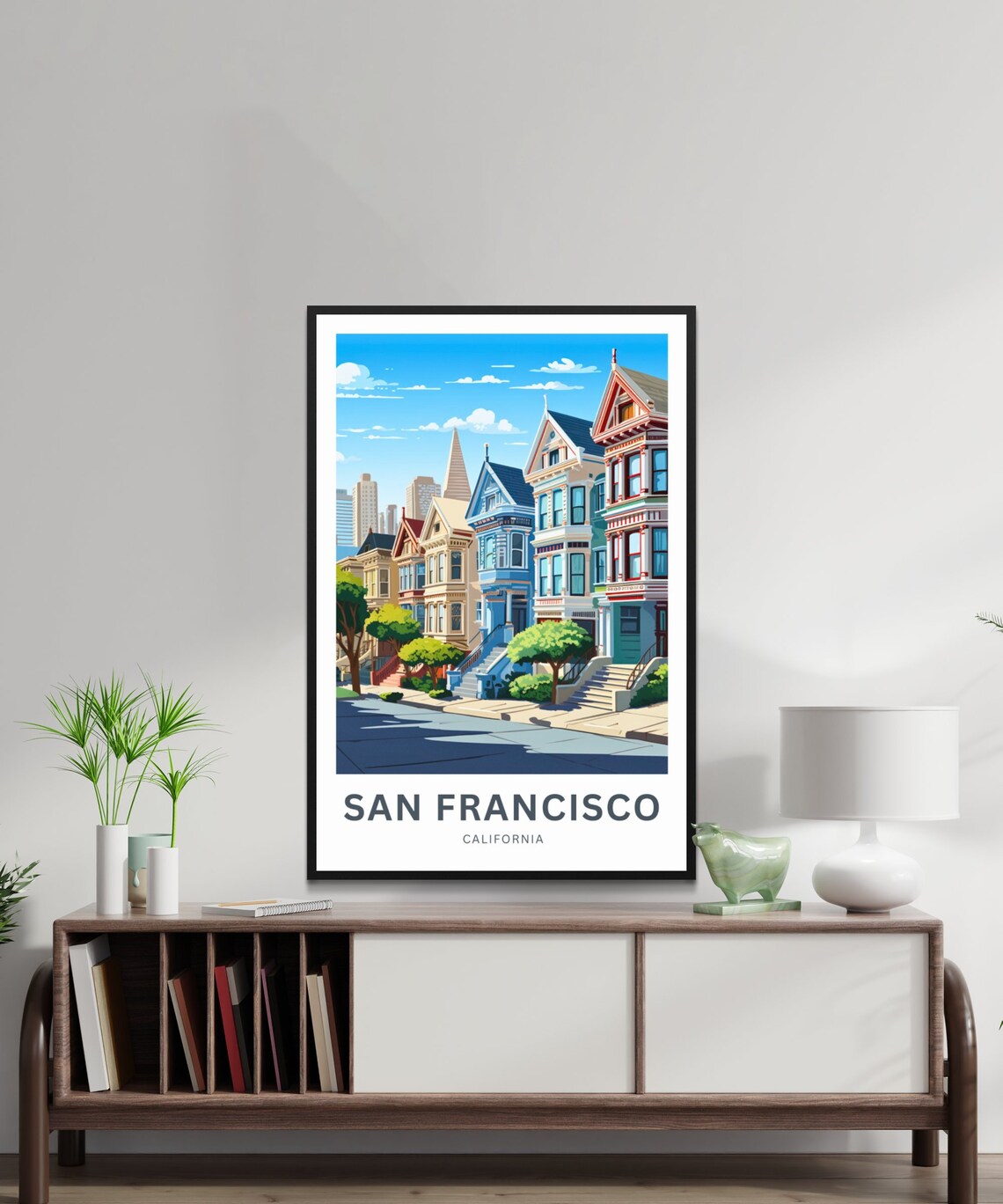 Personalized San Francisco Skyline Custom Vintage Travel Poster Art - Image 2