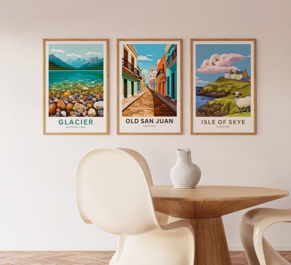 Old San Juan Travel Print Old San Juan Poster Puerto Rico Wall Art Framed Present Gift Puerto Rico Present Custom Text Personalized