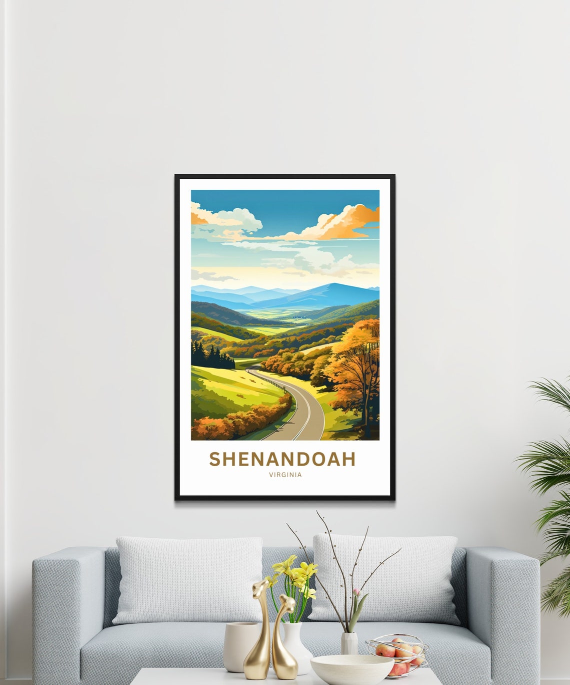 Shenandoah Virginia Personalized Autumn Valley Road Travel Poster - Image 3