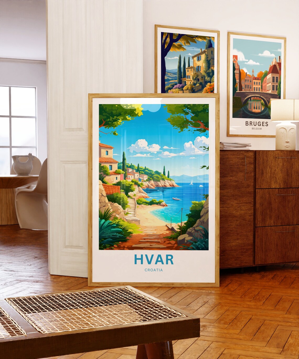 Hvar Croatia Adriatic Coast Cove And Village Travel Art Poster - Image 5