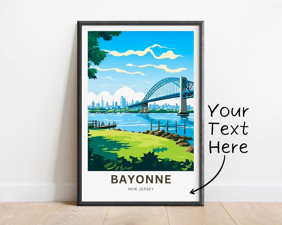 Personalized Bayonne Travel Poster, New Jersey