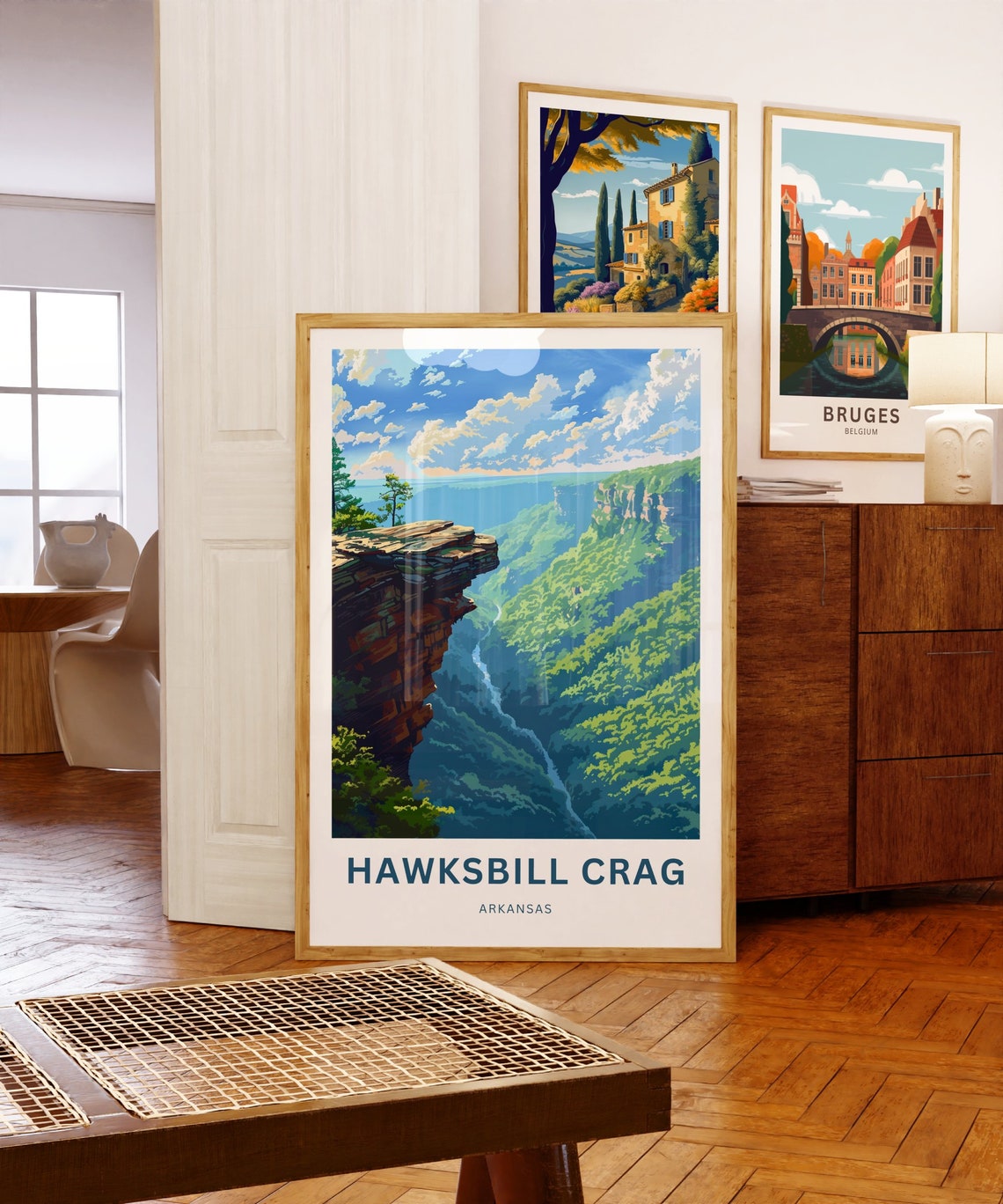 Personalized Hawksbill Crag Arkansas Emerald Canyon Travel Poster - Image 5