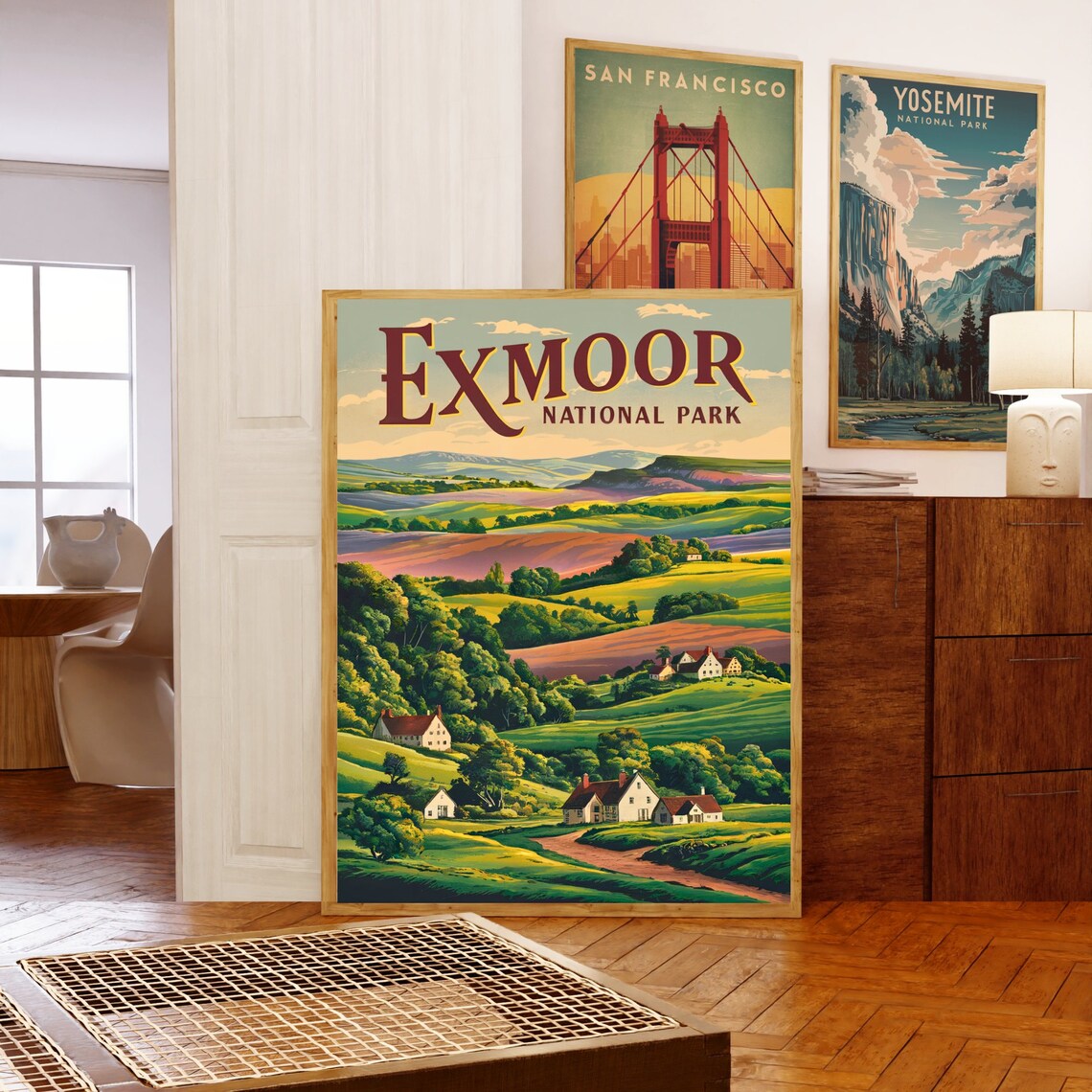 Exmoor National Park Vintage Valley Farm Retro Travel Poster - Image 5