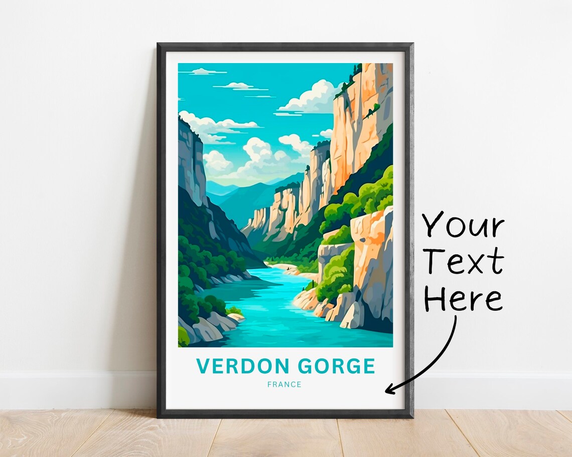 Verdon Gorge France Turquoise Canyon River Personalized Travel Poster