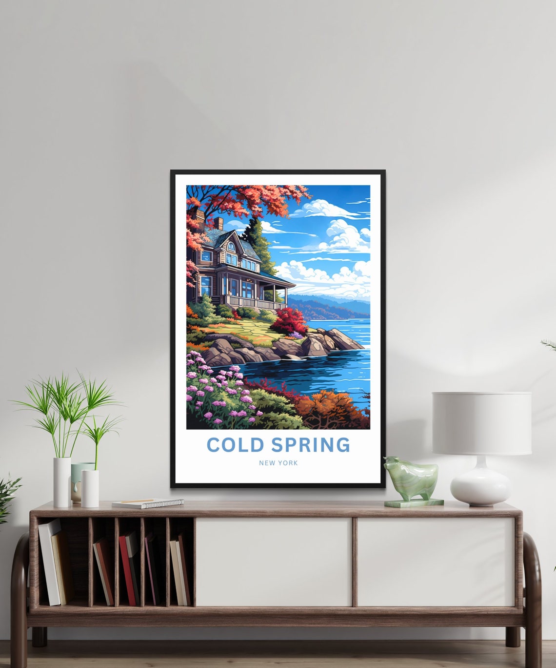 Cold Spring New York Lakeside House Spring Flower Garden Poster - Image 2